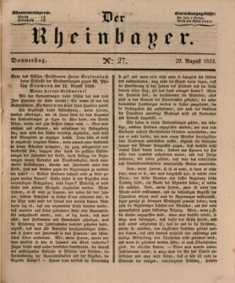 Der Rheinbayer Donnerstag 29. August 1833