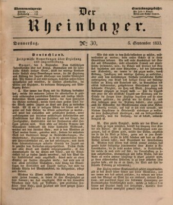 Der Rheinbayer Donnerstag 5. September 1833