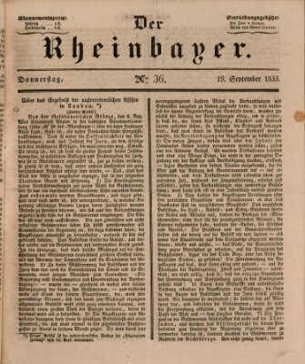 Der Rheinbayer Donnerstag 19. September 1833