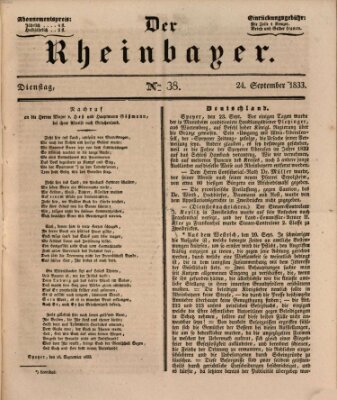 Der Rheinbayer Dienstag 24. September 1833