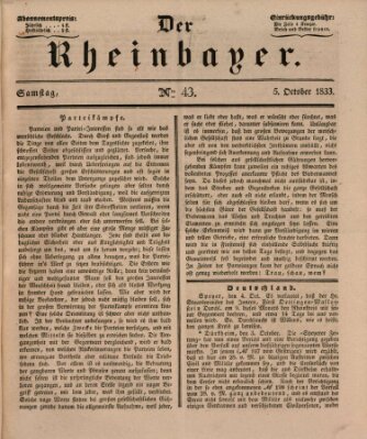 Der Rheinbayer Samstag 5. Oktober 1833