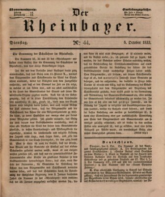 Der Rheinbayer Dienstag 8. Oktober 1833