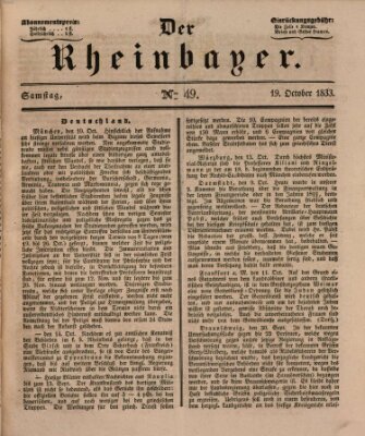 Der Rheinbayer Samstag 19. Oktober 1833