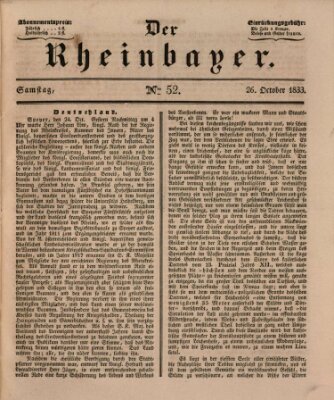 Der Rheinbayer Samstag 26. Oktober 1833