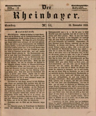 Der Rheinbayer Samstag 23. November 1833