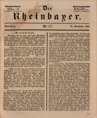 Der Rheinbayer Samstag 30. November 1833