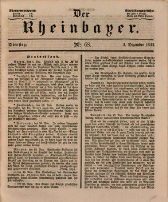 Der Rheinbayer Dienstag 3. Dezember 1833