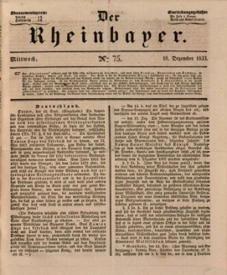 Der Rheinbayer Mittwoch 18. Dezember 1833