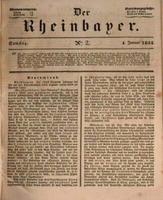 Der Rheinbayer Samstag 4. Januar 1834