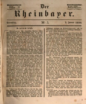 Der Rheinbayer Dienstag 7. Januar 1834