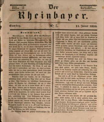 Der Rheinbayer Samstag 11. Januar 1834