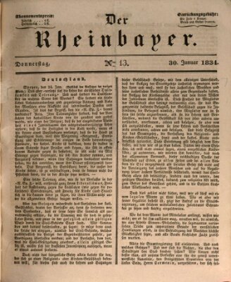 Der Rheinbayer Donnerstag 30. Januar 1834