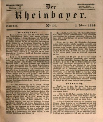 Der Rheinbayer Samstag 1. Februar 1834