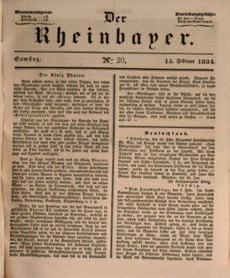 Der Rheinbayer Samstag 15. Februar 1834