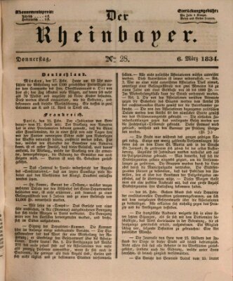 Der Rheinbayer Donnerstag 6. März 1834