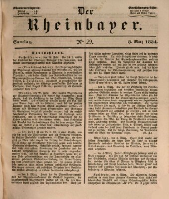 Der Rheinbayer Samstag 8. März 1834