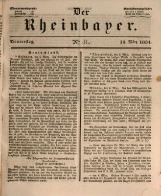 Der Rheinbayer Donnerstag 13. März 1834