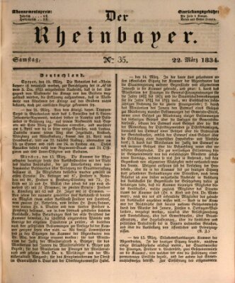 Der Rheinbayer Samstag 22. März 1834