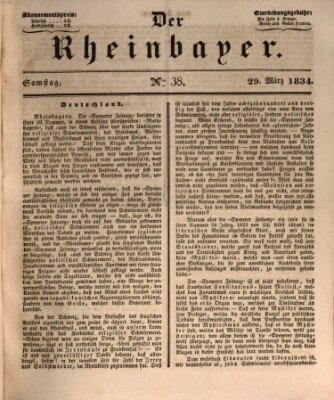 Der Rheinbayer Samstag 29. März 1834