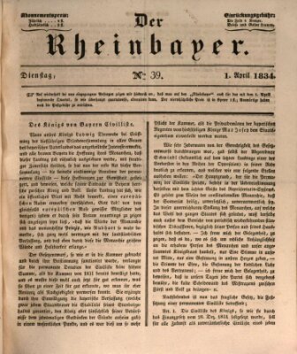 Der Rheinbayer Dienstag 1. April 1834