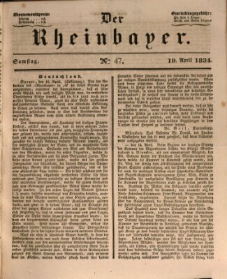 Der Rheinbayer Samstag 19. April 1834