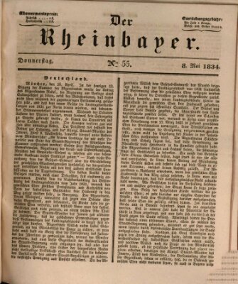 Der Rheinbayer Donnerstag 8. Mai 1834