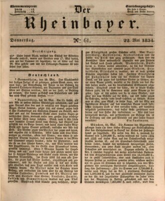 Der Rheinbayer Donnerstag 22. Mai 1834