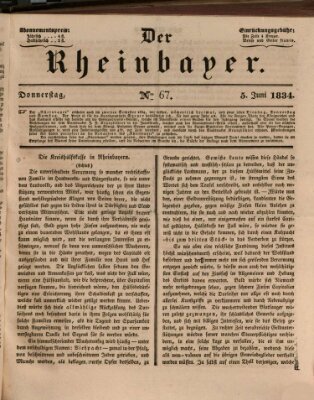 Der Rheinbayer Donnerstag 5. Juni 1834