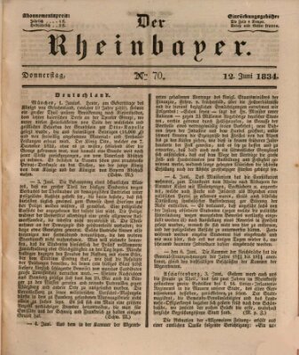 Der Rheinbayer Donnerstag 12. Juni 1834