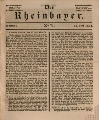 Der Rheinbayer Samstag 14. Juni 1834