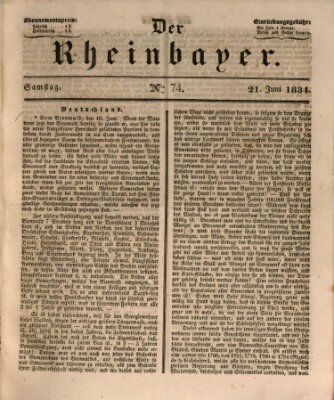 Der Rheinbayer Samstag 21. Juni 1834