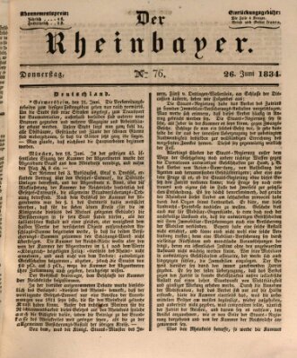 Der Rheinbayer Donnerstag 26. Juni 1834