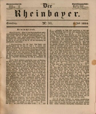 Der Rheinbayer Samstag 5. Juli 1834