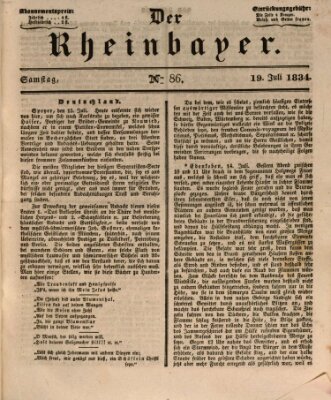 Der Rheinbayer Samstag 19. Juli 1834