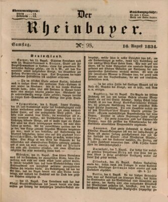 Der Rheinbayer Samstag 16. August 1834