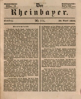 Der Rheinbayer Samstag 30. August 1834