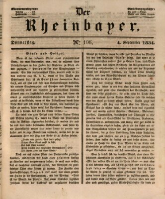 Der Rheinbayer Donnerstag 4. September 1834