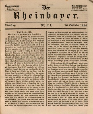 Der Rheinbayer Dienstag 16. September 1834