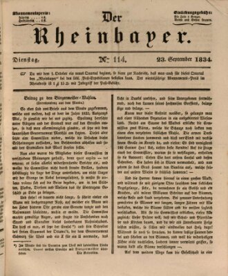 Der Rheinbayer Dienstag 23. September 1834