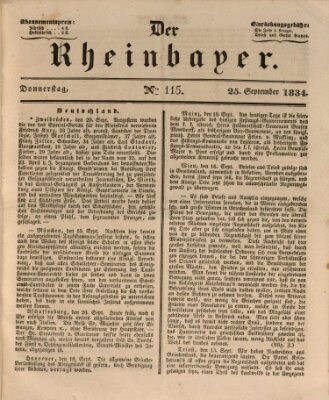 Der Rheinbayer Donnerstag 25. September 1834