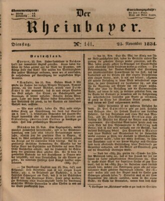 Der Rheinbayer Dienstag 25. November 1834