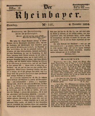 Der Rheinbayer Samstag 6. Dezember 1834