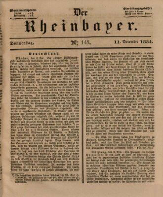 Der Rheinbayer Donnerstag 11. Dezember 1834