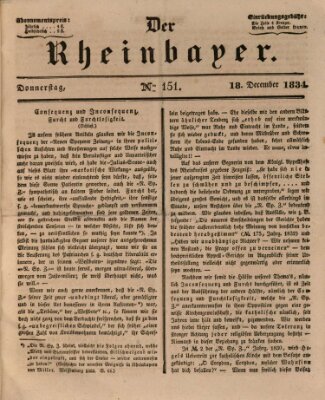 Der Rheinbayer Donnerstag 18. Dezember 1834