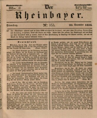 Der Rheinbayer Dienstag 23. Dezember 1834