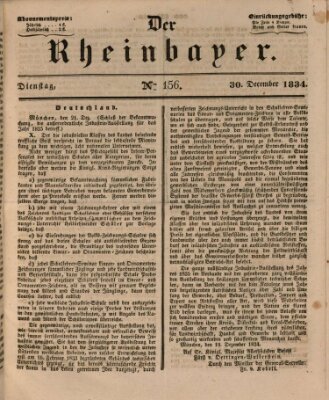 Der Rheinbayer Dienstag 30. Dezember 1834