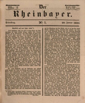 Der Rheinbayer Dienstag 20. Januar 1835