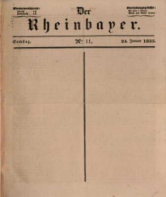 Der Rheinbayer Samstag 24. Januar 1835