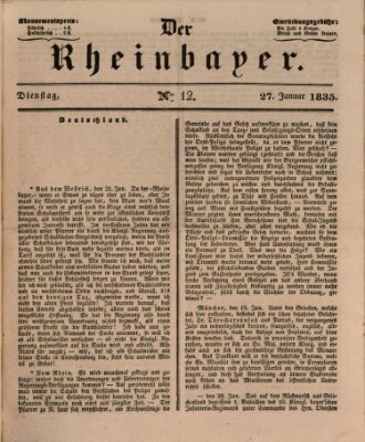 Der Rheinbayer Dienstag 27. Januar 1835