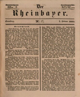 Der Rheinbayer Samstag 7. Februar 1835